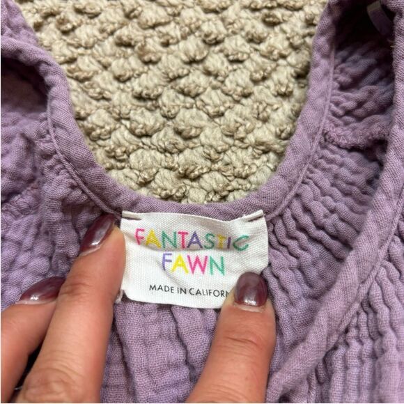 Ladies Fantastic Fawn Lavender Textured Flutter Sleeve‎ Mini Dress Size Small - Picture 2 of 10